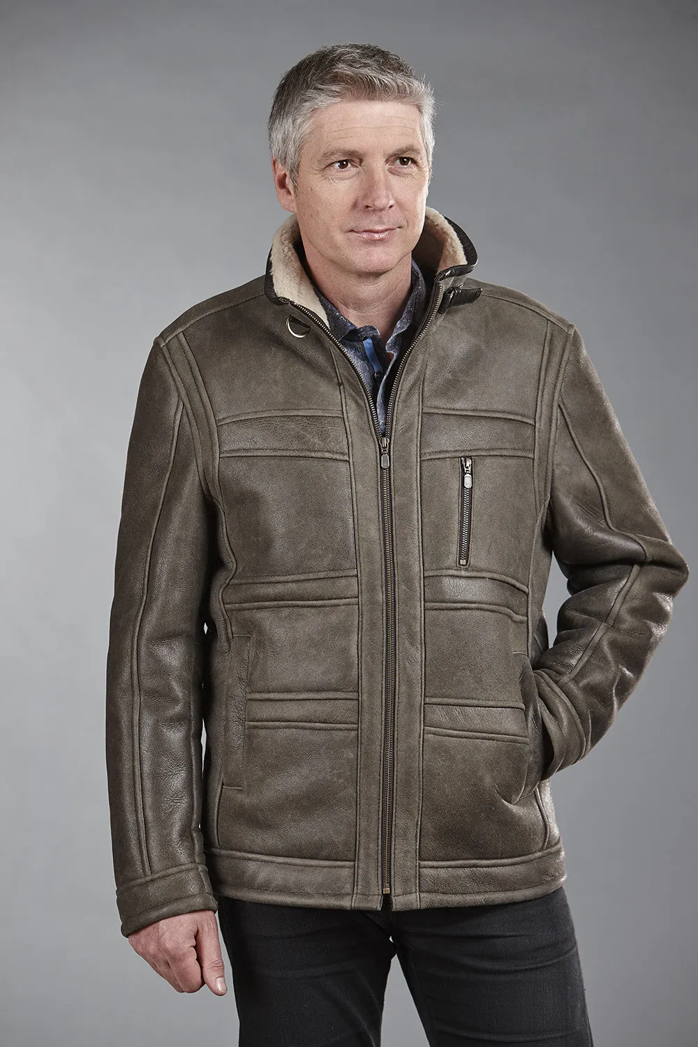 4860 Men's Shearling Bomber Jacket