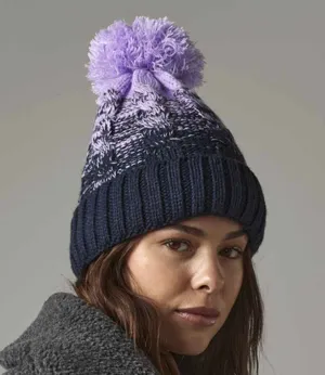Beechfield Ombré Pom Pom Beanie | Lavender/French Navy