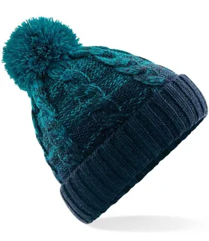 Beechfield Ombré Pom Pom Beanie | Teal/French Navy