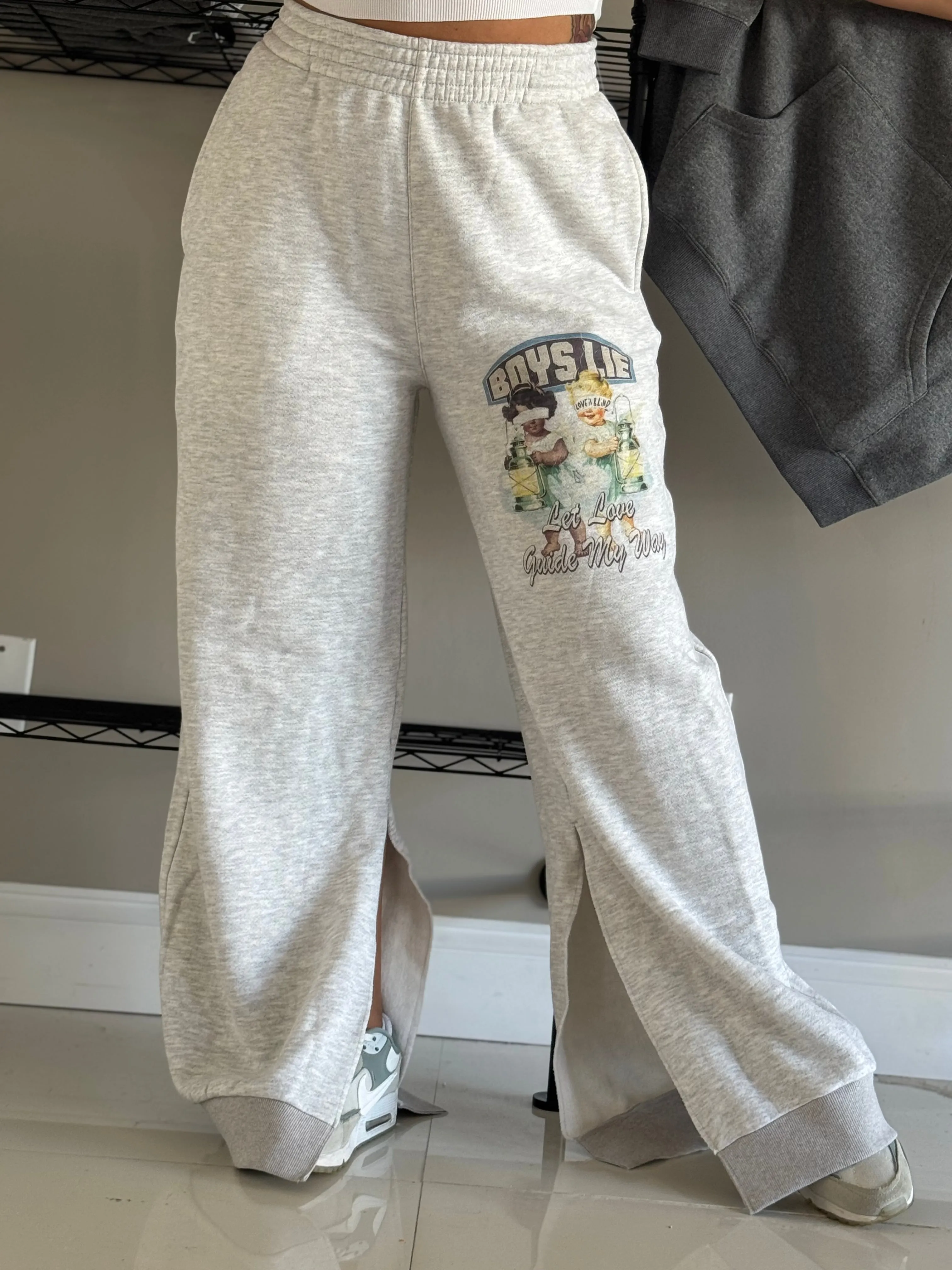 Boys Lie Let Love Guide My Way Wide Leg Sweatpants