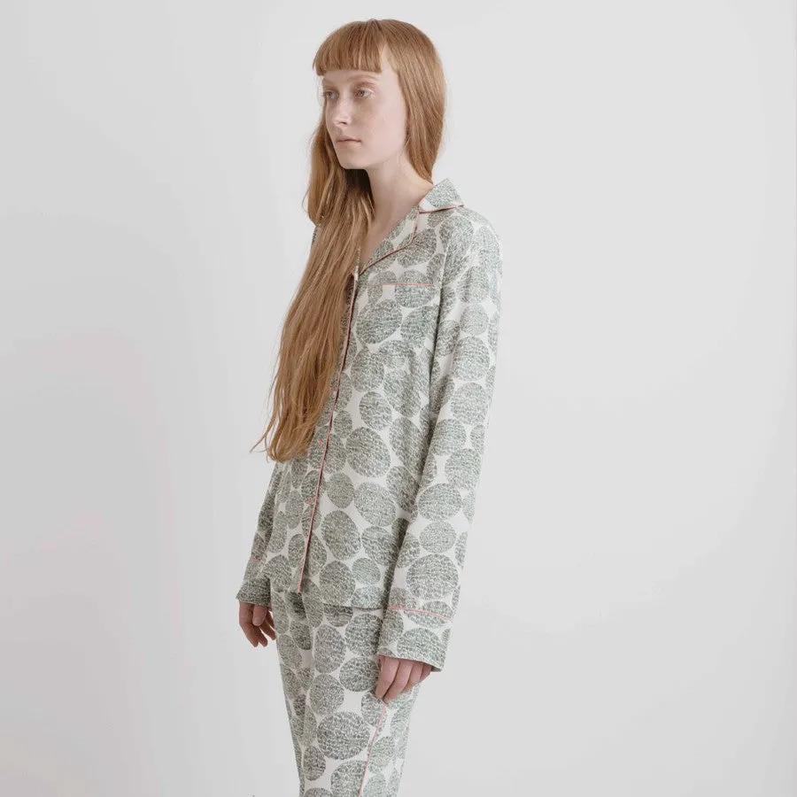 CHARLESTON TAILORED SILK SHIRT TEAL GREEN