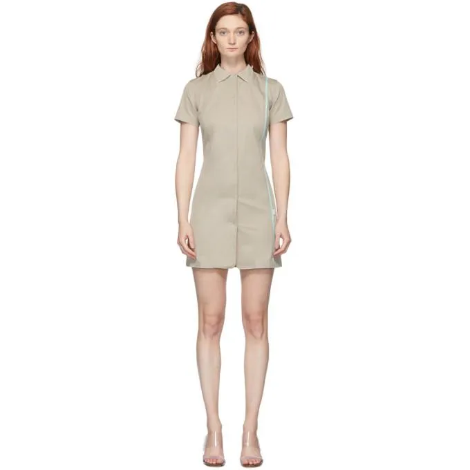Coperni Khaki Tailored Fitted Mini Dress