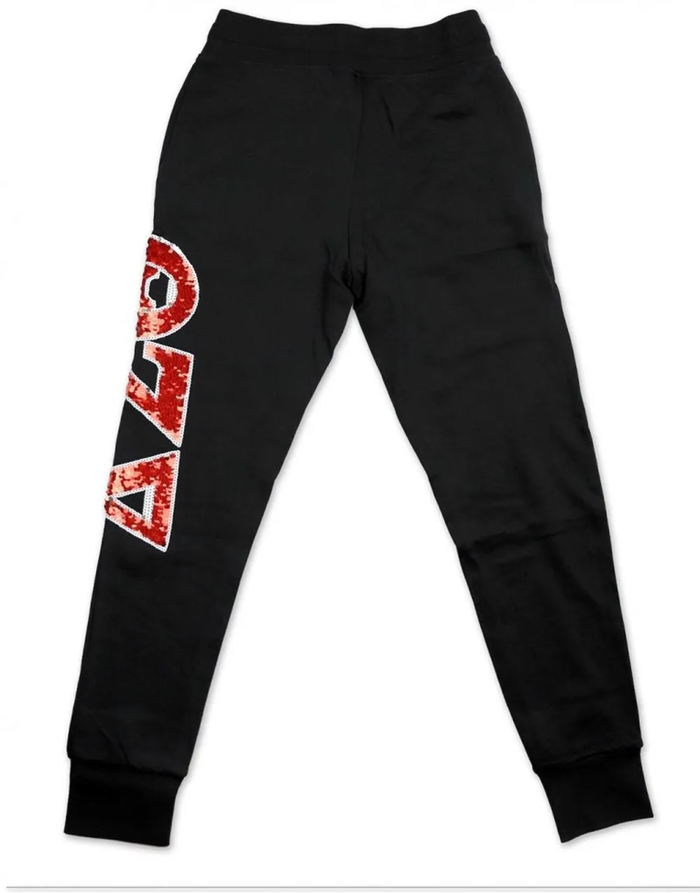 Delta Sigma Theta Sequins Patch Sweatpants Black