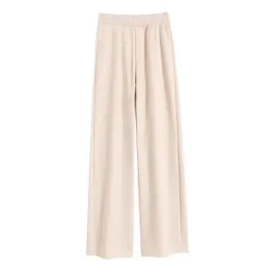 Elastic Waist Straight Long Wide Leg Sweatpants
