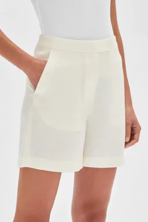 LEILA LINEN SHORT | ANTIQUE WHITE