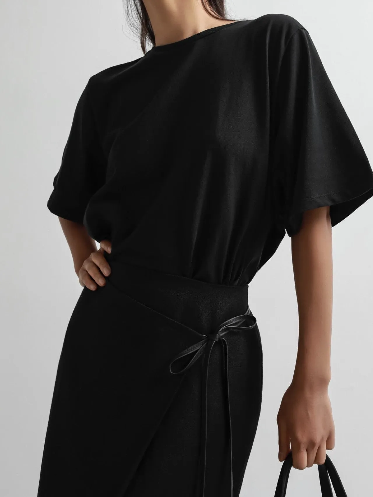 LINEN WRAP PENCIL SKIRT