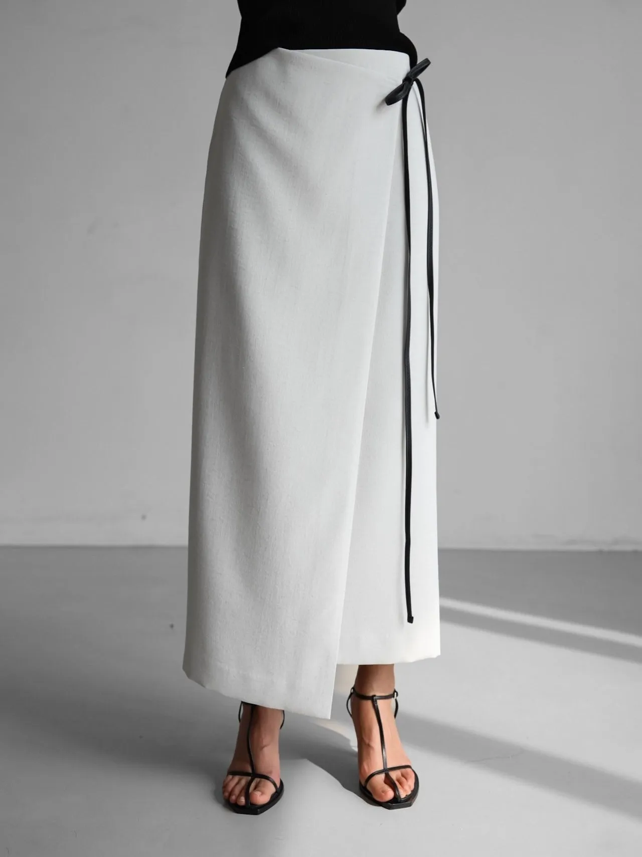 LINEN WRAP PENCIL SKIRT