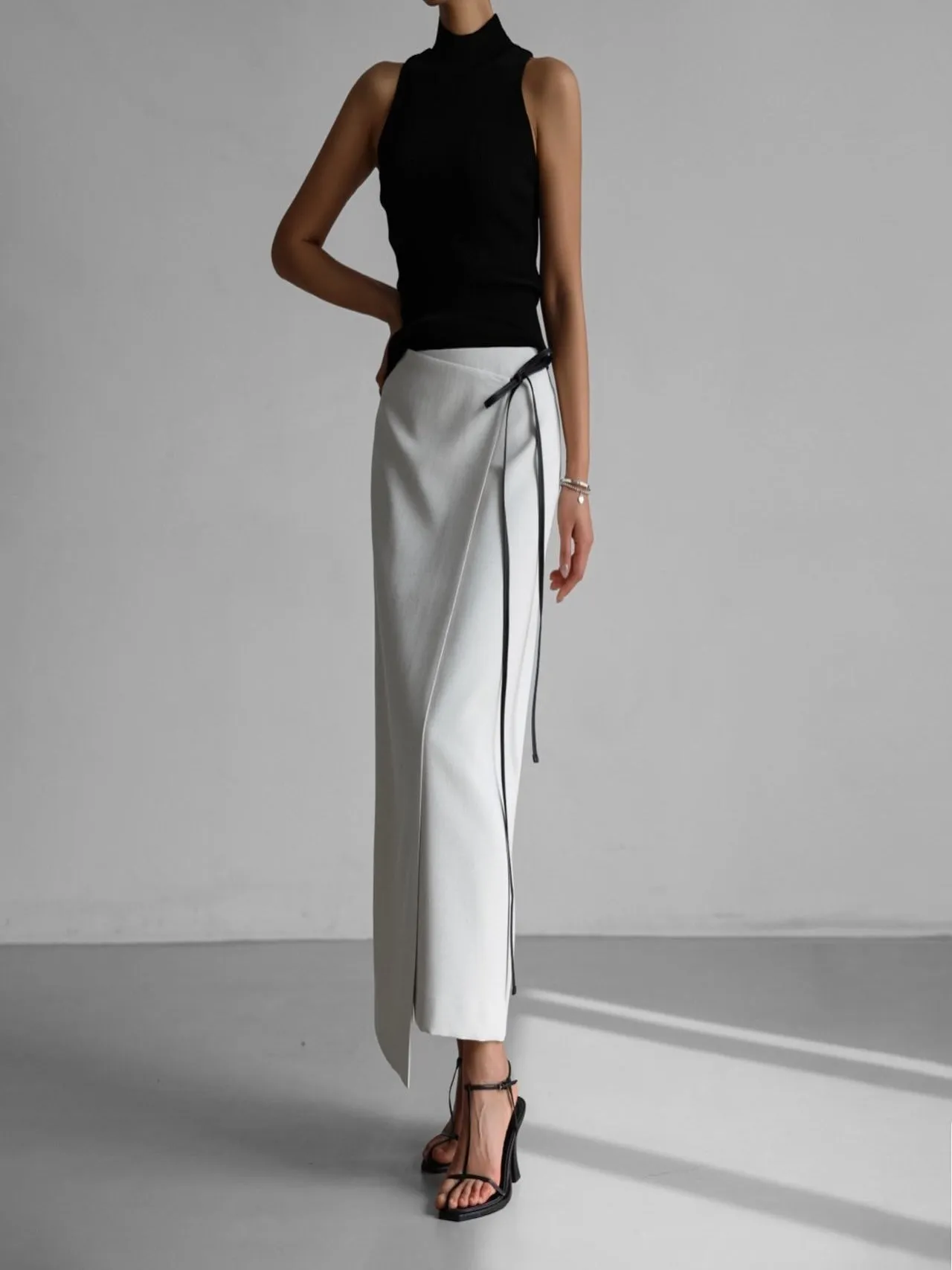 LINEN WRAP PENCIL SKIRT