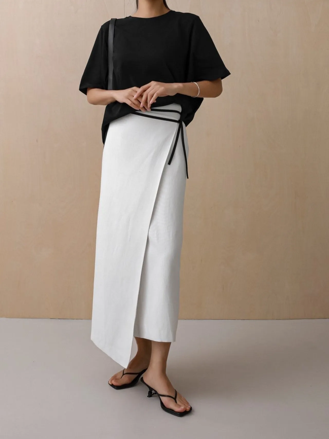LINEN WRAP PENCIL SKIRT
