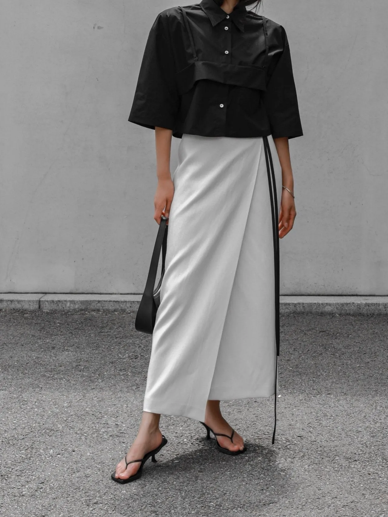 LINEN WRAP PENCIL SKIRT