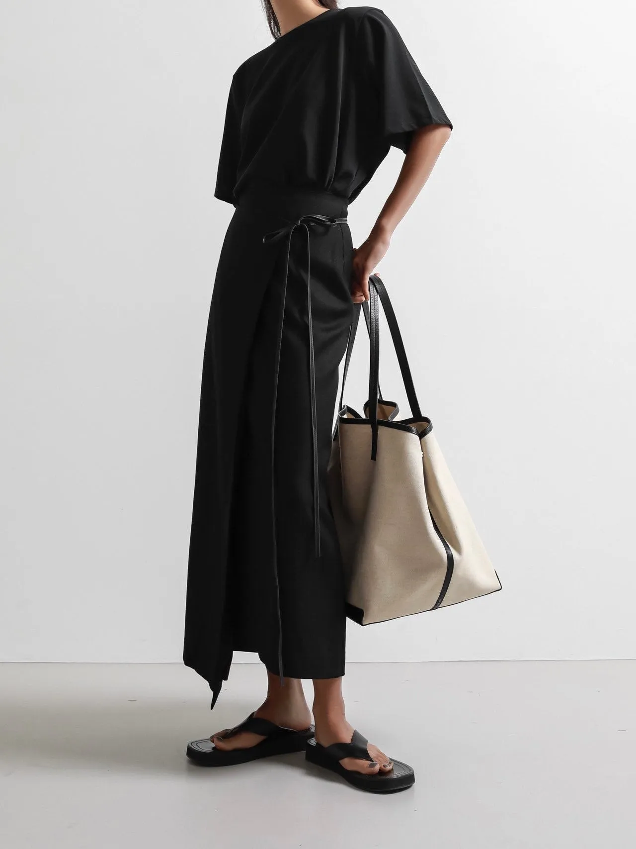 LINEN WRAP PENCIL SKIRT