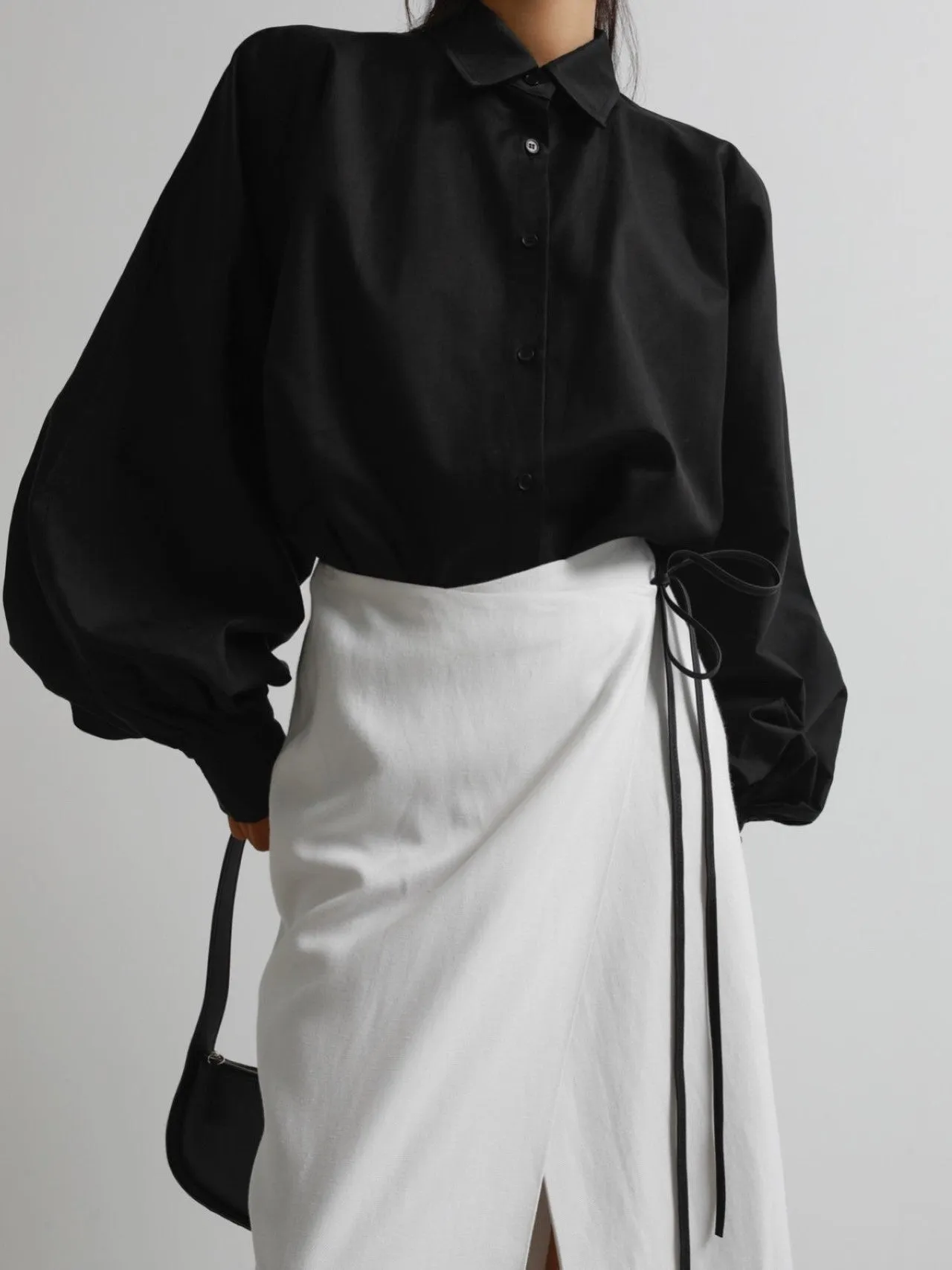 LINEN WRAP PENCIL SKIRT