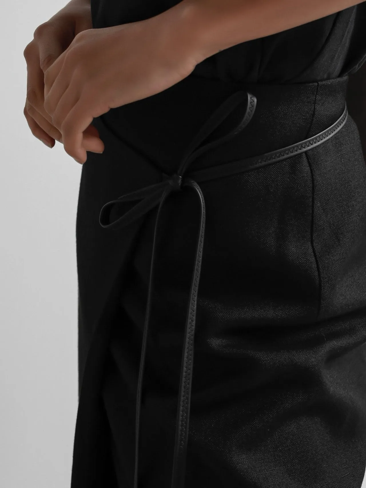 LINEN WRAP PENCIL SKIRT