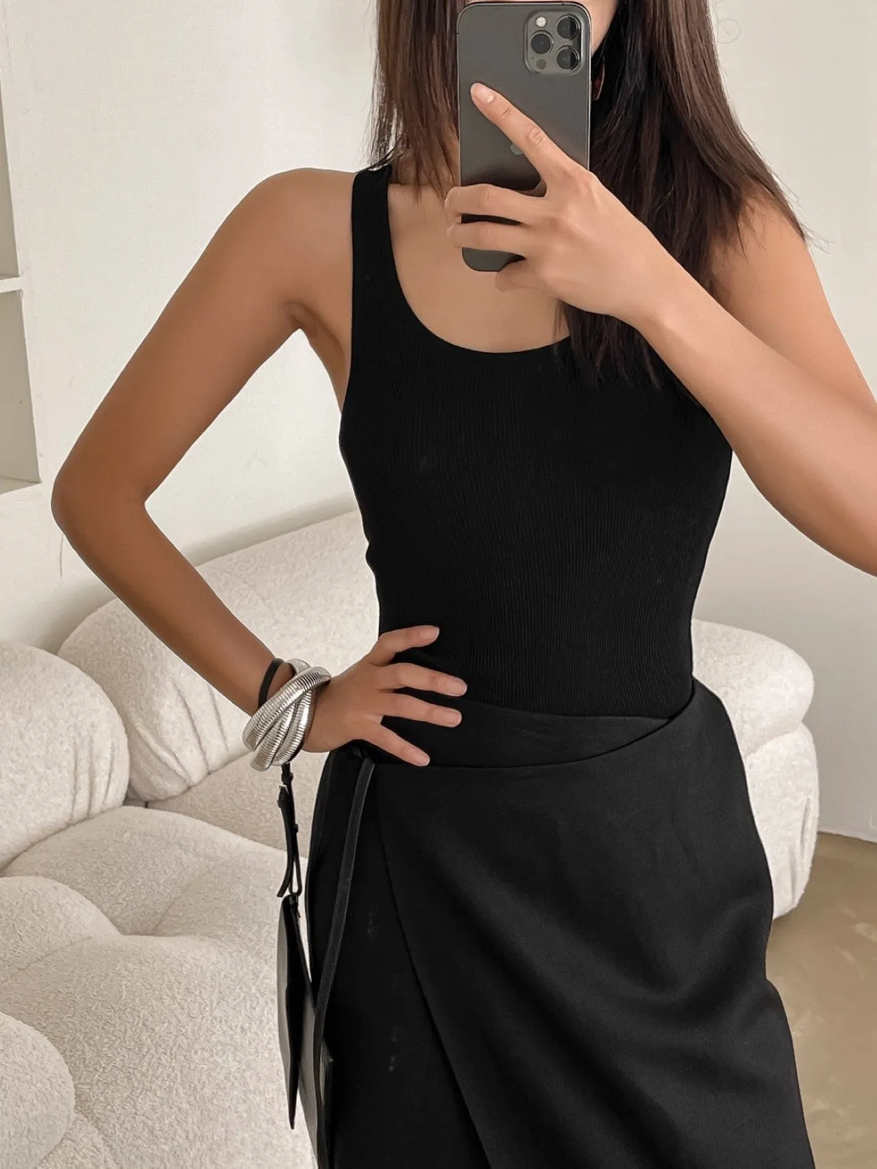 LINEN WRAP PENCIL SKIRT