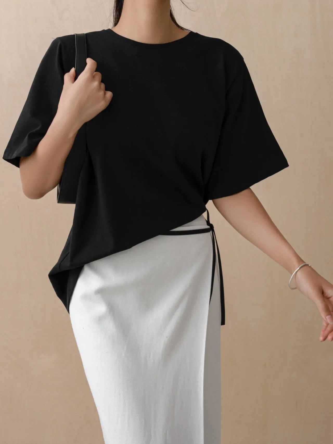 LINEN WRAP PENCIL SKIRT