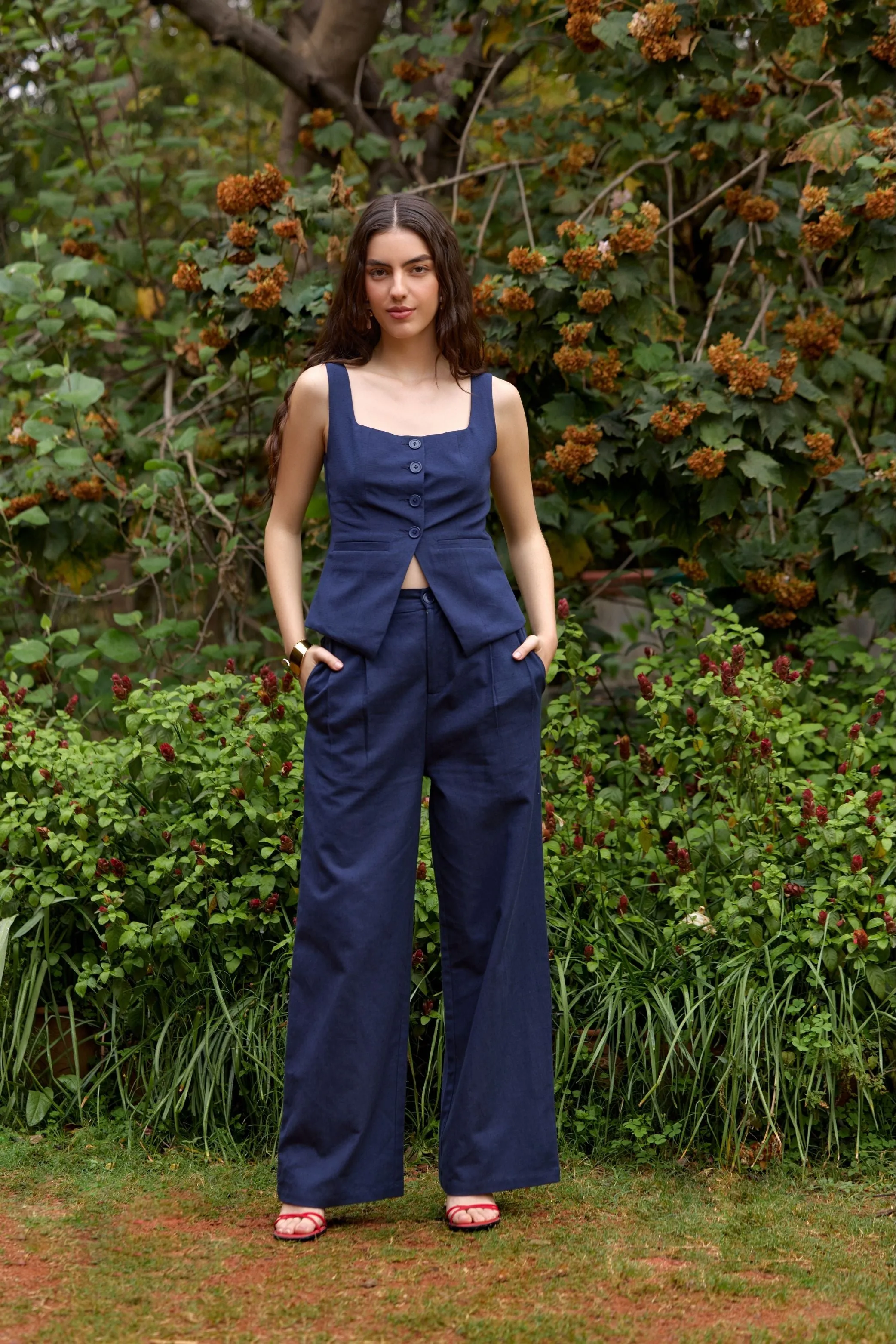 Navy Blue Tailored Waistcoat & Pants