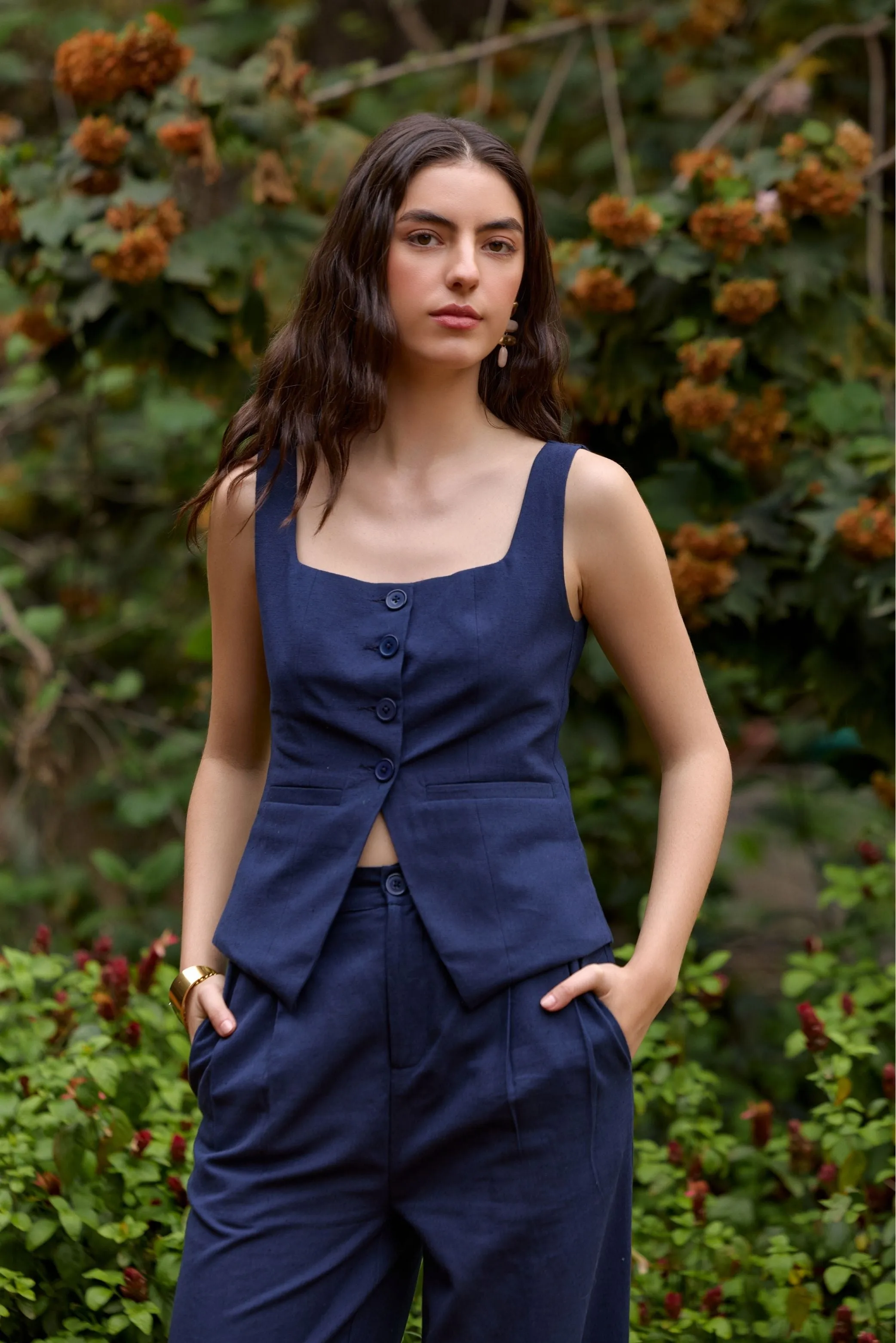 Navy Blue Tailored Waistcoat