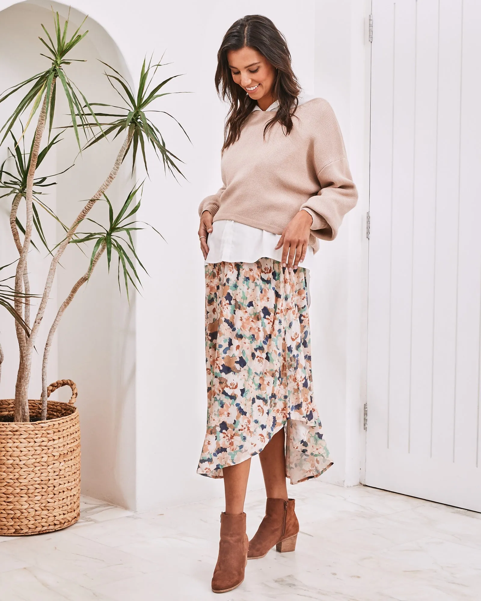 Sienna Maternity Midi Skirt Floral print