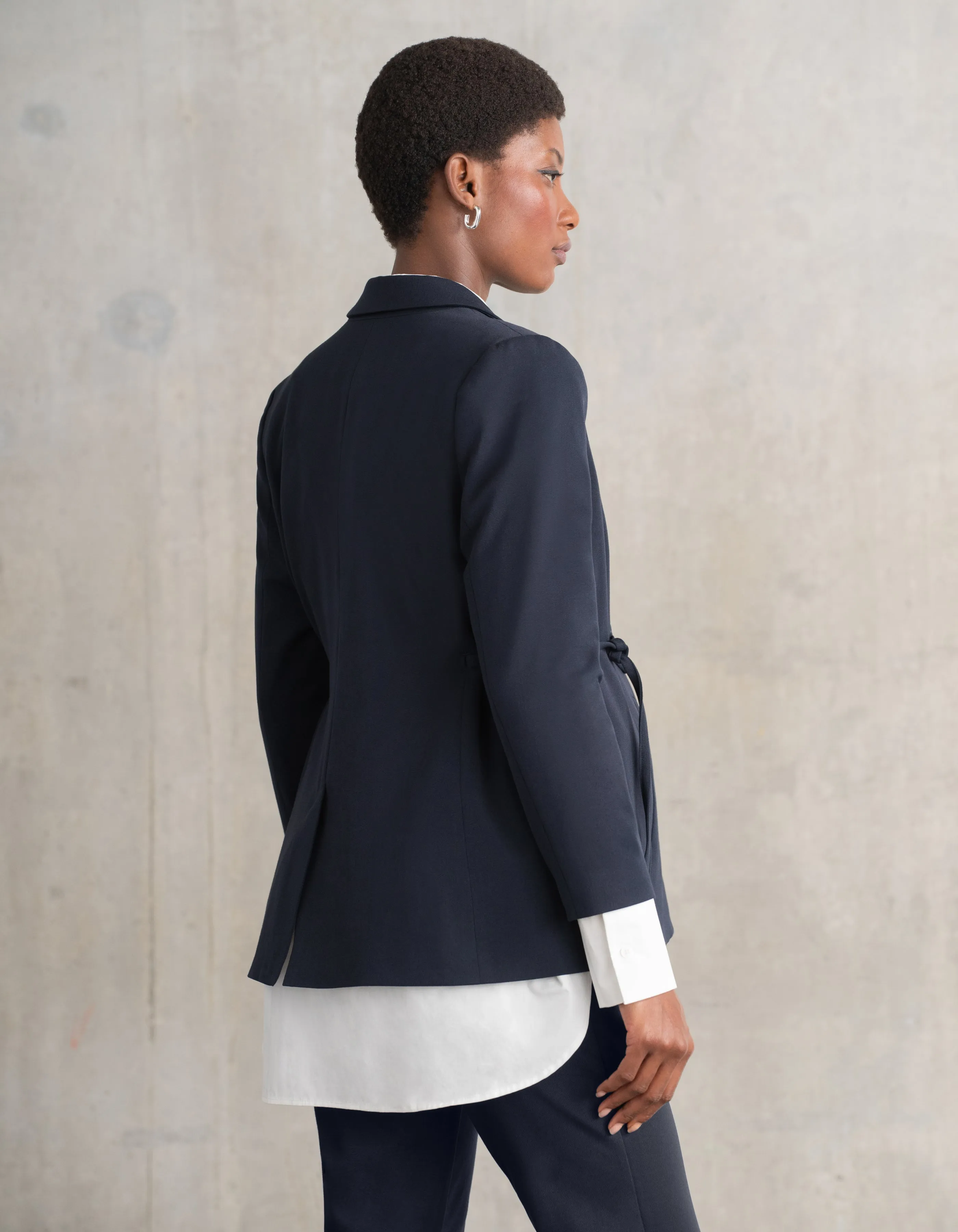 Tailored Navy Maternity Blazer