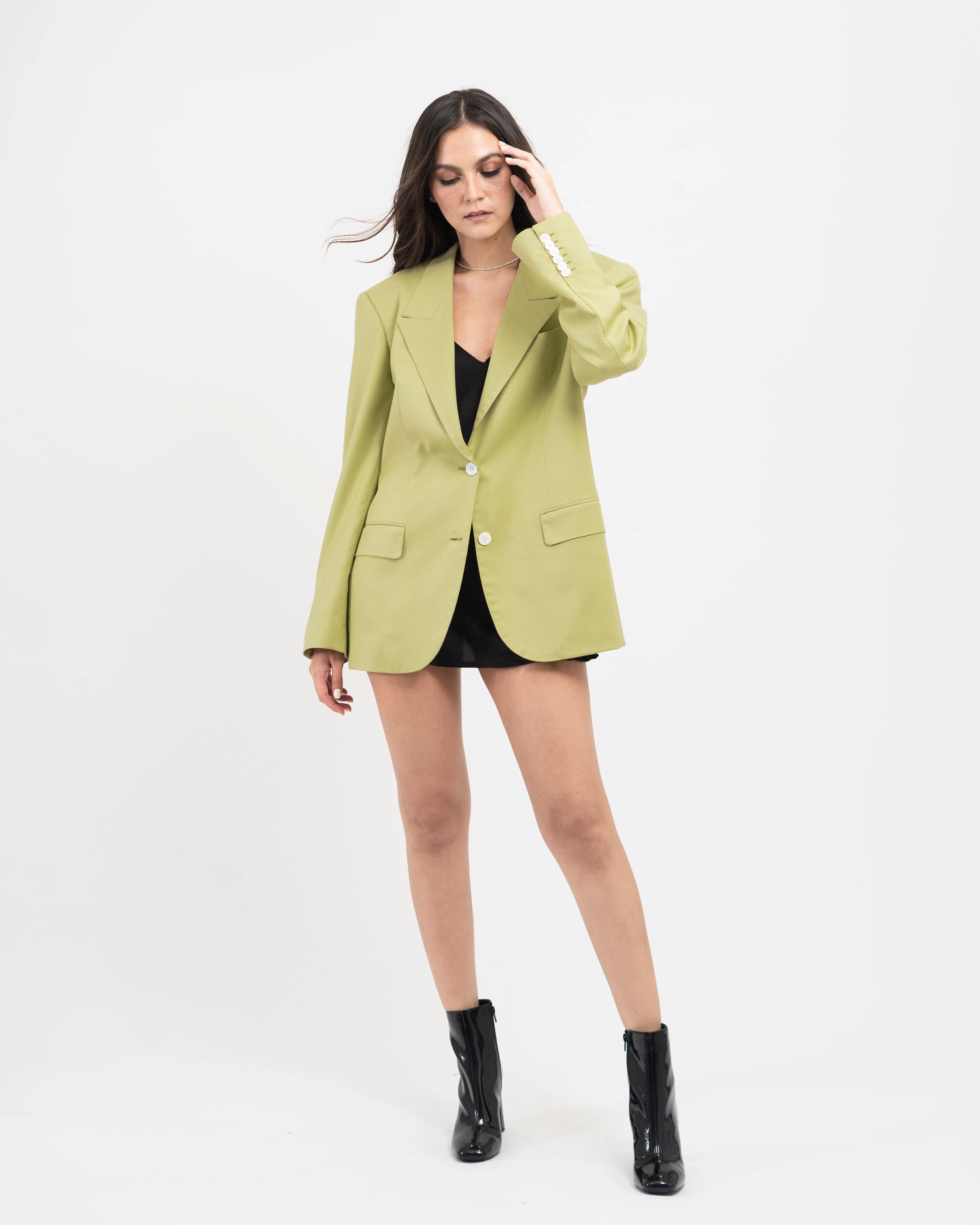 Tailored Oversized Blazer (Avocado)