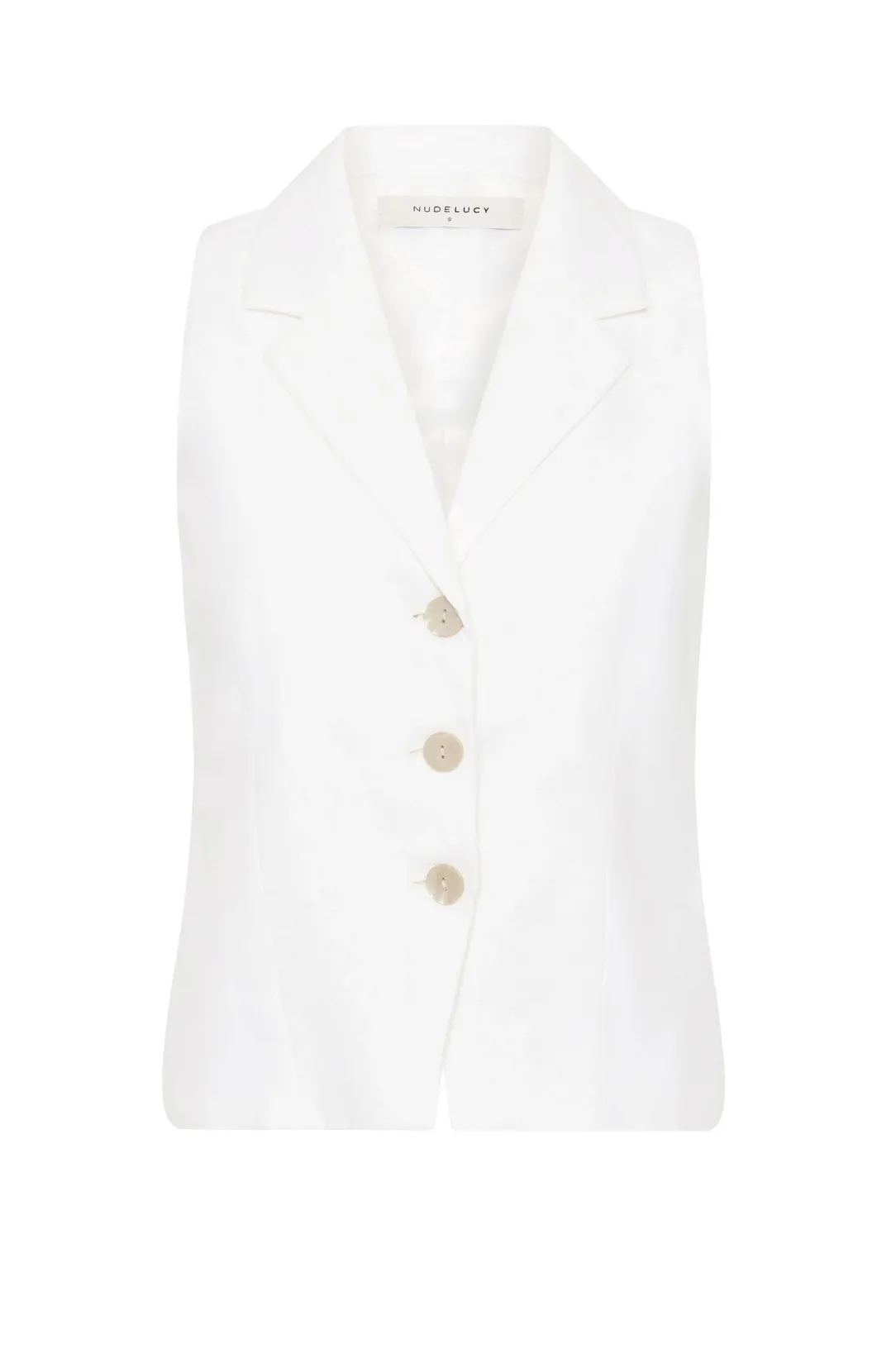 THILDA LINEN VEST | WHITE