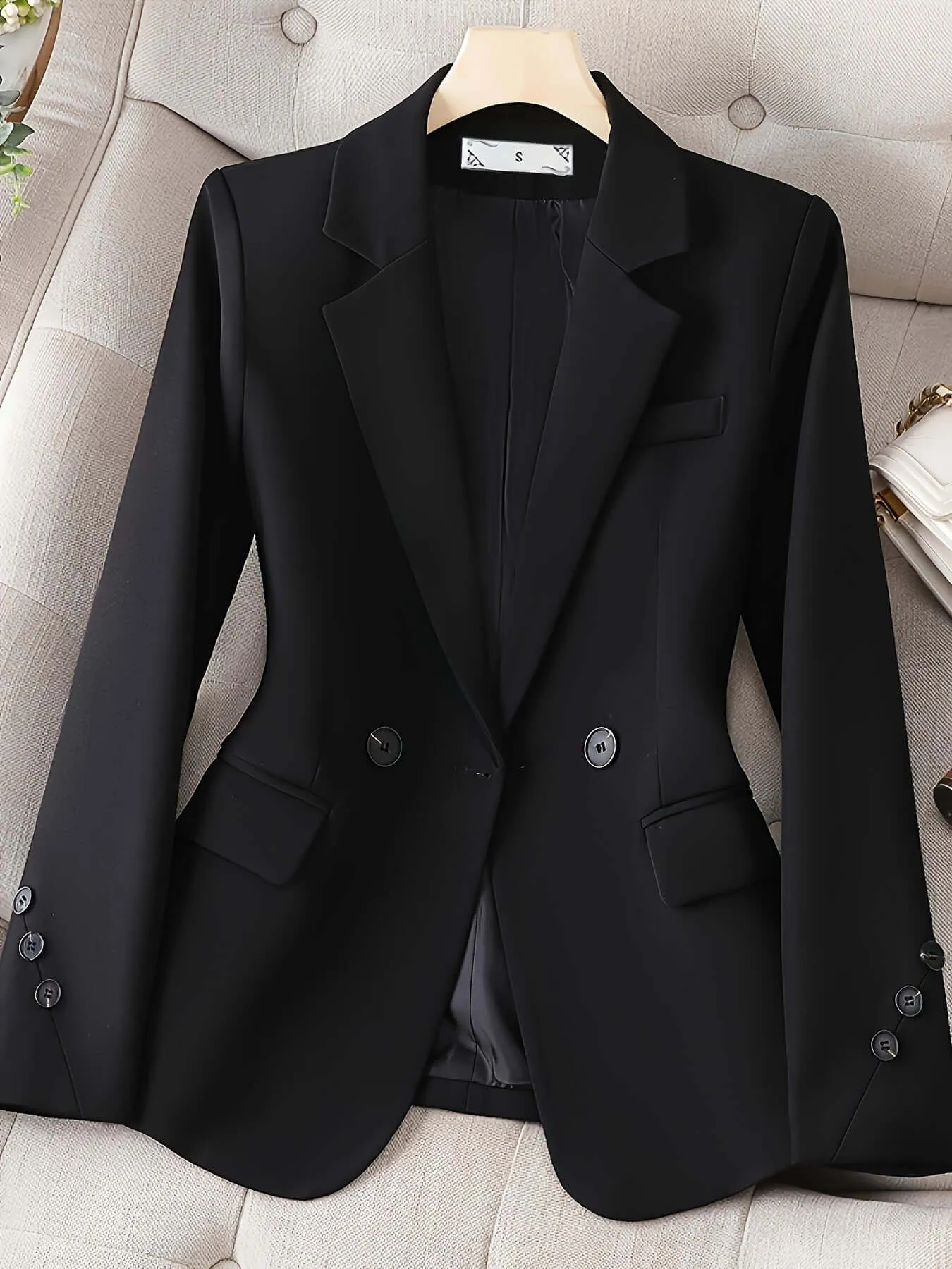 Women's Classic Tailored Single-Button Blazer