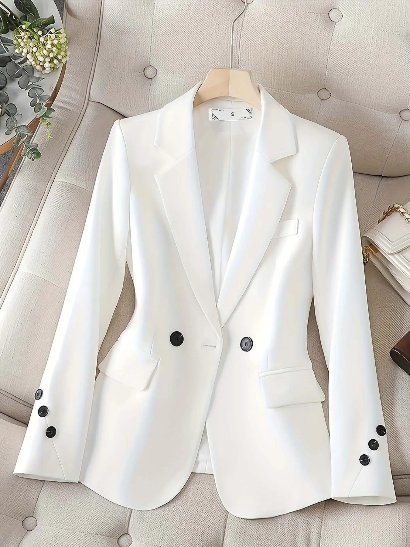 Women's Classic Tailored Single-Button Blazer