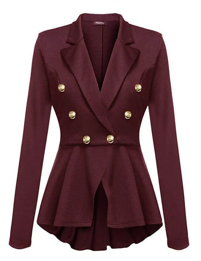 Women's Tailored Peplum Blazer Jacket