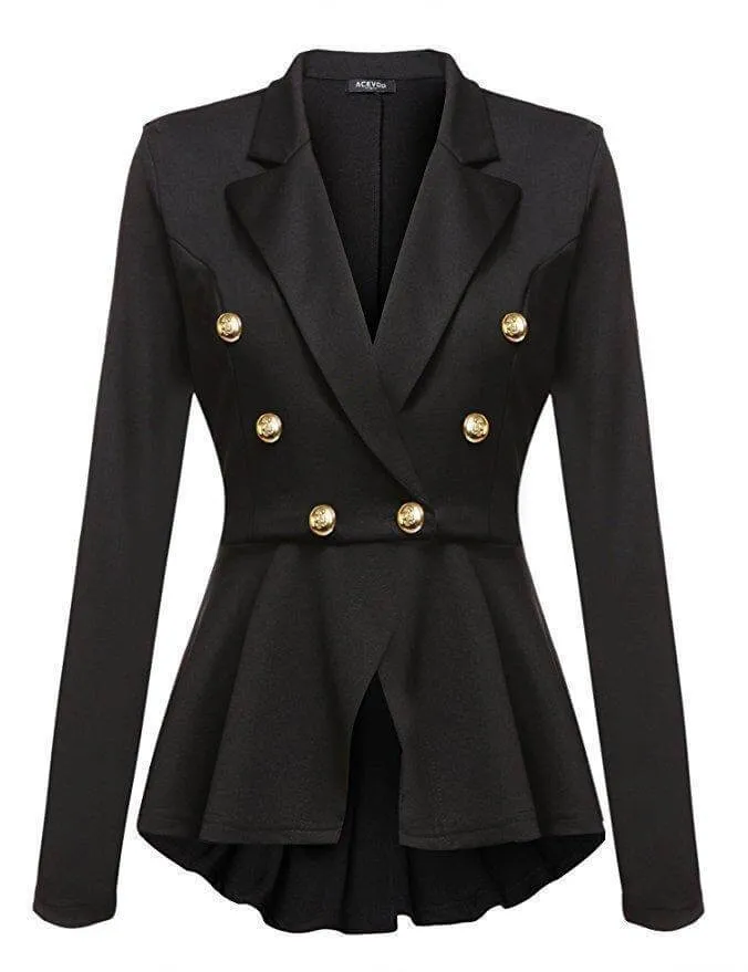 Women's Tailored Peplum Blazer Jacket
