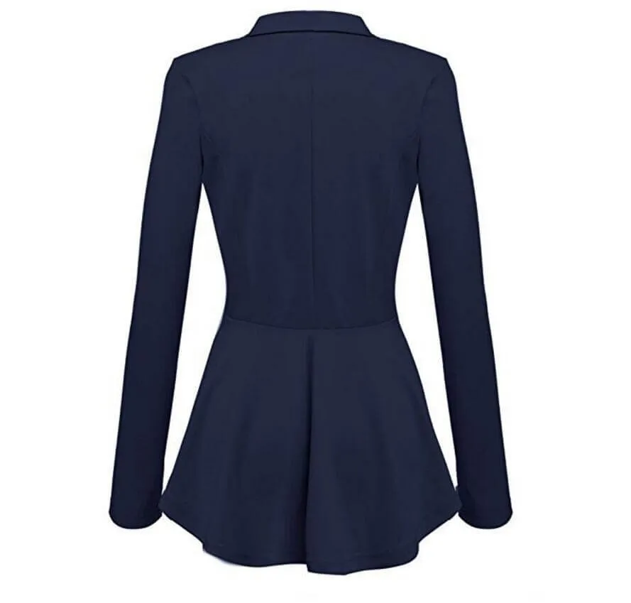 Women's Tailored Peplum Blazer Jacket