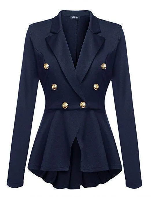 Women's Tailored Peplum Blazer Jacket