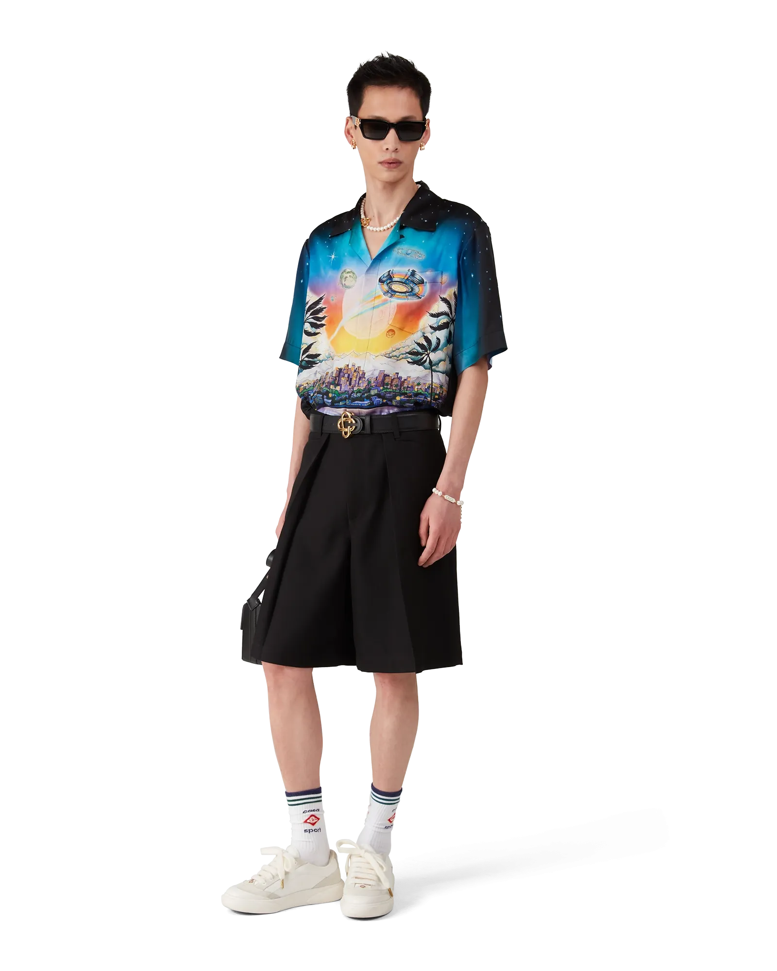 Wool Pleated Tailored Shorts
