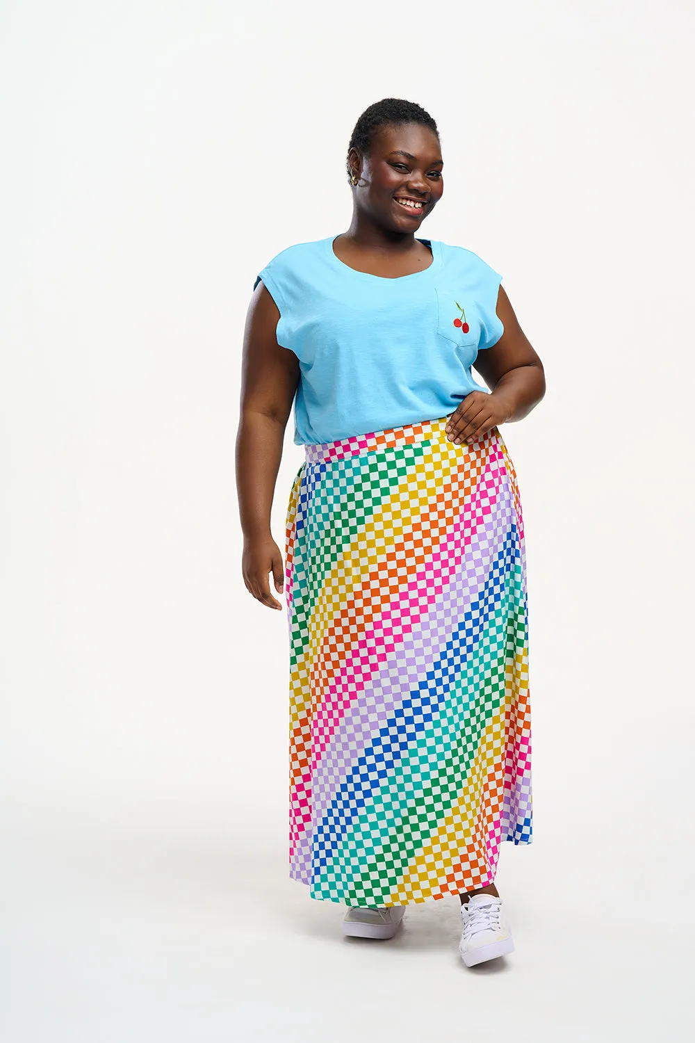 Zora Skirt - Multi, Rainbow Checkerboard